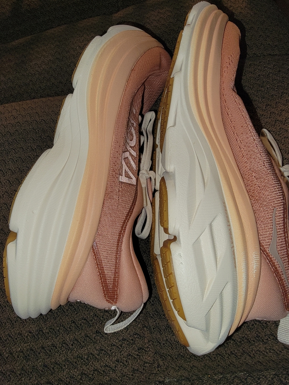 Hoka BONDI 8 Women's Peach/Pink Running Sneakers - Picture 6 of 13